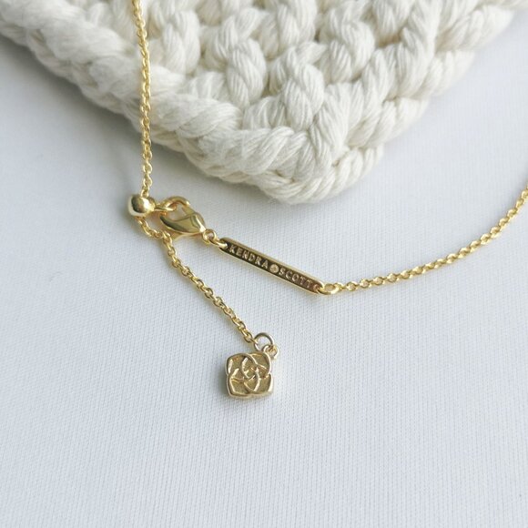 Kendra Scott Elisa Gold Ivory Mix Enamel Framed Necklace - Picture 4 of 4